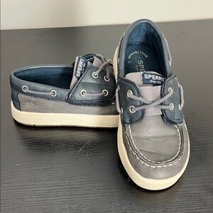 Sperry Kids Navy and Gray Moccasins